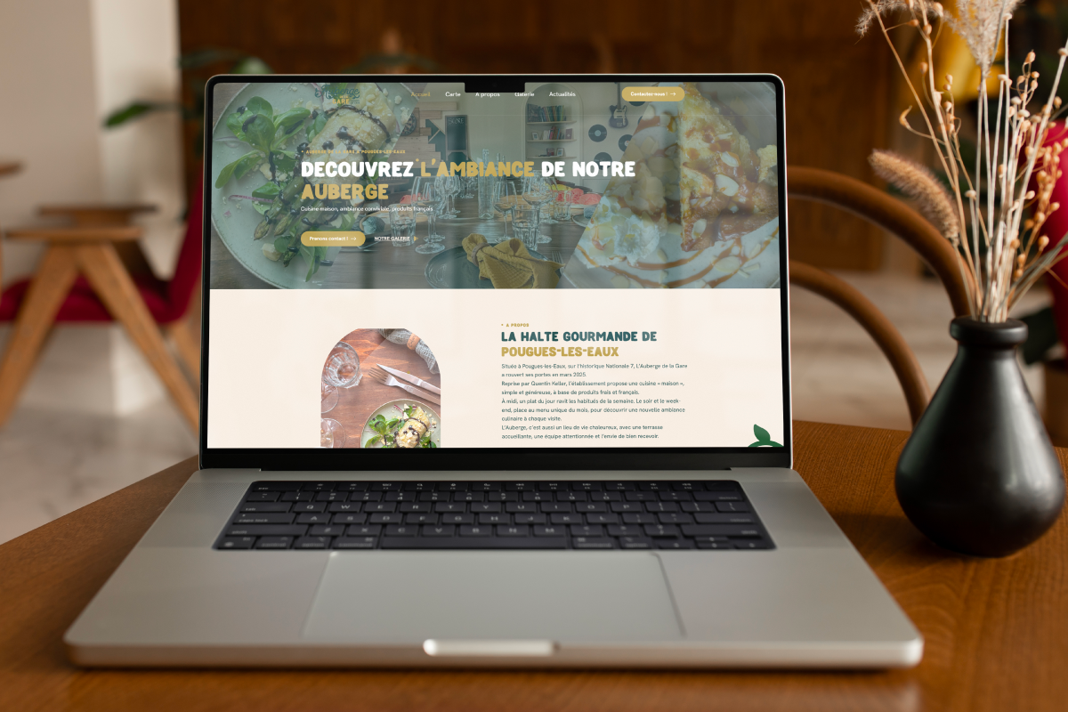 UN SITE INTERNET PENSÉ POUR REFLÉTER L’ÂME DE L’AUBERGE DE LA GARE